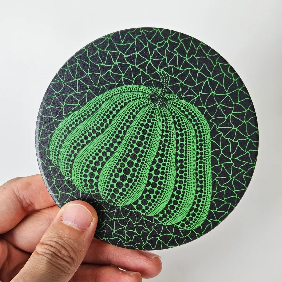 Yayoi Kusama Green Pumpkin Coaster