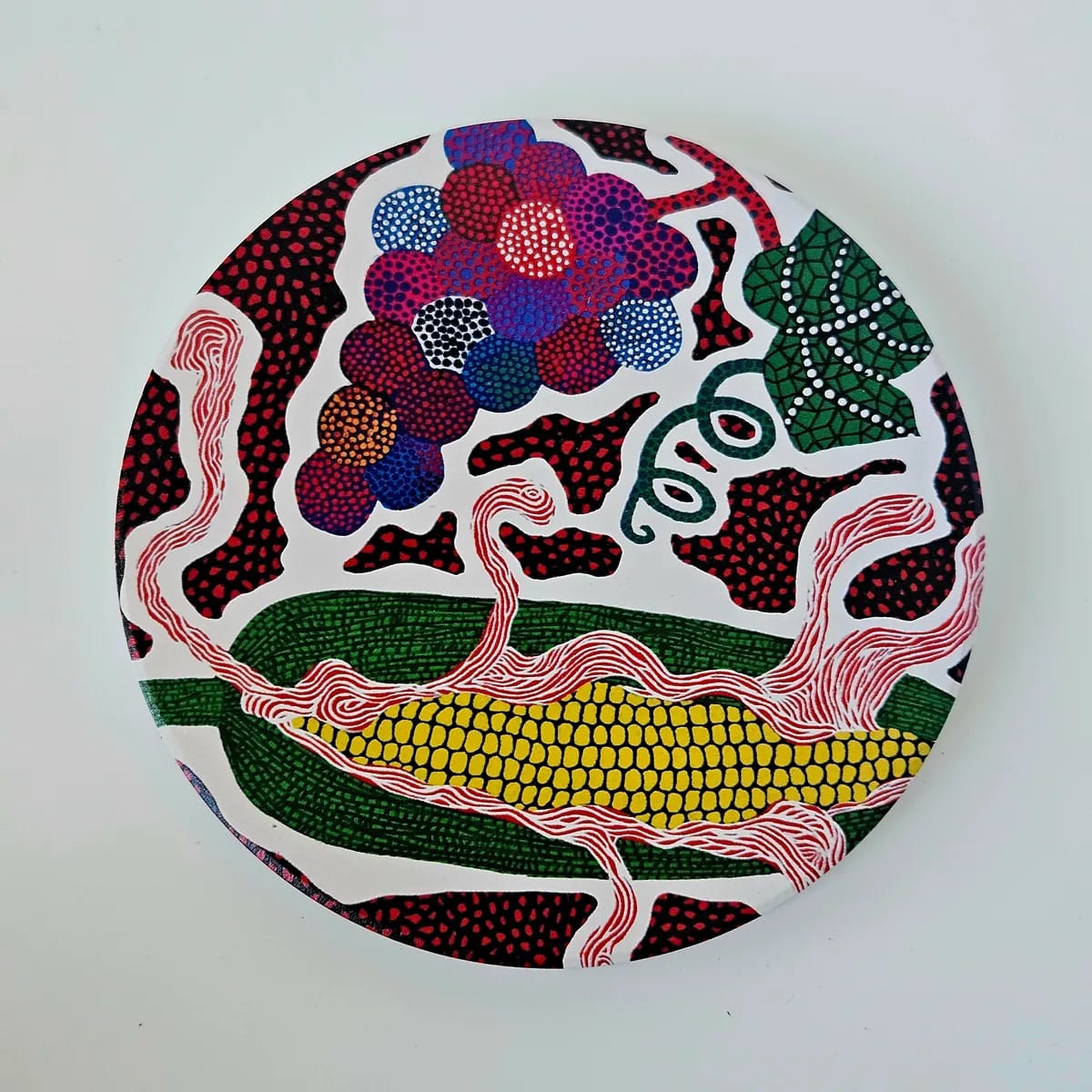 Yayoi Kusama Corn & Grapes Coaster