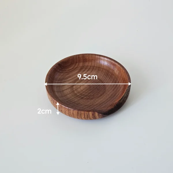 round spoon rest detail Wooden Spoon Rest | Natural Wood Cooking Accessory
