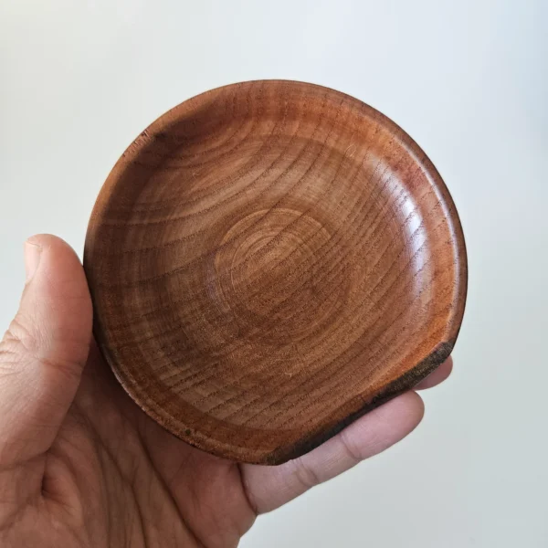 round spoon rest view 2 Wooden Spoon Rest | Natural Wood Cooking Accessory