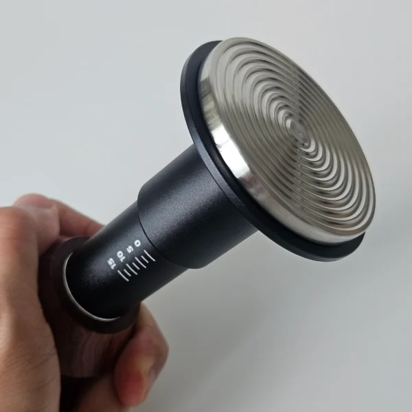 58mm spring espresso tamper with walnut handle